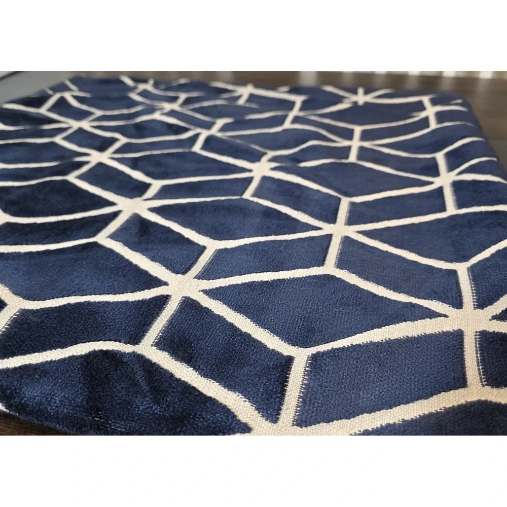Z Gallerie Blue White Geometric Throw Pillow Cover Only Decorative 22 x 22